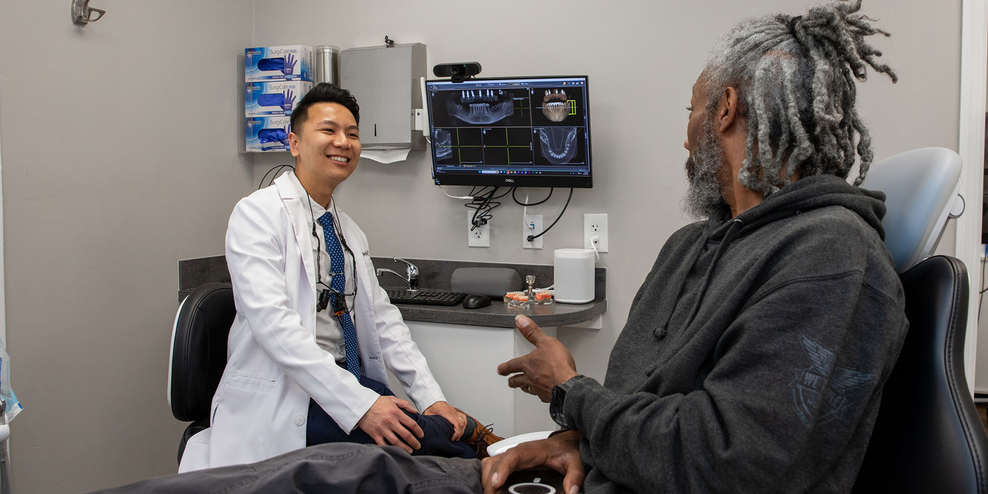 Doctor going over sedation options